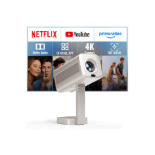 [Compatible with Netflix & 2500 ANSI] AuKing Rose Gold Smart Mini 4K Projector, TOF Real-time Focus&Auto Focus,Native1080P, Dolby Audio, WiFi6 Blueto