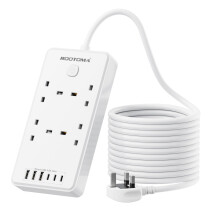 Extension Lead with 6 USB Slots (3 USB C), 4 Way Surge Protected, 5M