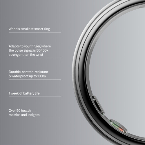 Oura Ring 5 Brushed Silver - Size 11 - Size Before You Buy 1