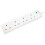 PRO ELEC PL09211 4 Gang Surge Protected Extension Lead White, 8m 2