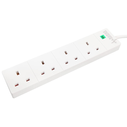 PRO ELEC PL09211 4 Gang Surge Protected Extension Lead White, 8m 1
