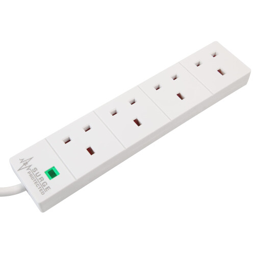 PRO ELEC PL09211 4 Gang Surge Protected Extension Lead White, 8m 2