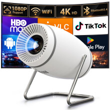 Doingdo Mini Projector with WiFi 6 and Bluetooth 5.0, Portable Smart Projector 4K 1080P Supported, Auto Keystone Video Projector for Bedroom Home Out