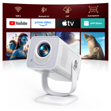 TOPTRO Mini Projector 1080P 4K Supported【Android 14 & Short Throw】 Portable Smart Projector with 270 Adjustable Stand, WiFi 6 Bluetooth 5.4, Aut