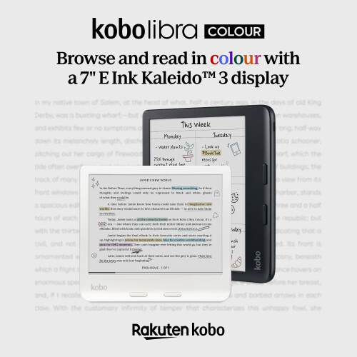 Kobo Libra Colour eReader, 7” Colour E Ink, Waterproof, White 1