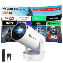 Mini Projector For Bedroom 2026 | Supports 1080P With Android 14.0 – 20000 Lumens Smart Projector & Native 720P Portable HY300 Projector | Screen Mi