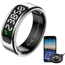 findtime Smart Ring with Display Sleep Tracker Heart Rate Blood Oxygen Monitor Tasbih Finger Counter Gesture Control Step Counter Calories Waterproof