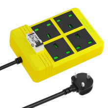 Heavy duty extension lead GFCI 13A Surge Protection, SAFEMORE RCD extension lead With 3m Heavy duty Cable, 4 Gang 3250W, Plug Power Strip for Worksho
