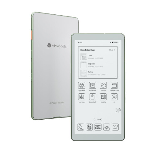 VIWOODS AiPaper Reader 6.13" Pocket E-Reader, AI Button, 4G, Android