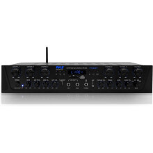 Pyle Bluetooth Amplifier Hifi - 600W Karaoke Mini Amp Wireless, 6 Channel Hi Fi Amplifier Stereo AV Receiver & Amplifiers w/Digital LCD, Headphone Ja