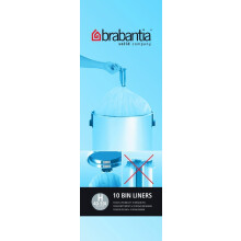 Brabantia Bin Liner 40-50 Litre, H 10pcs Bags White 246784 - Pack of 3