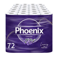 Phoenix Toilet Rolls – 72 Pack | 3 Ply Lavender Scented Toilet Paper | Bulk Buy, Soft, Quilted, Sustainably Sourced, Eco- Friendly Luxury Bathroom T