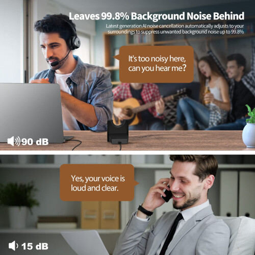 TeckNet TECKNET Wireless Headset, Bluetooth Headphones with Mic, Noise Cancelling 1
