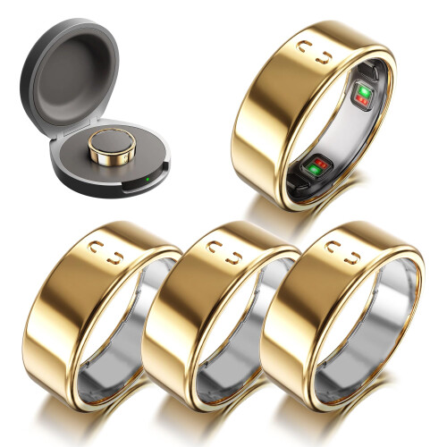 Seltureone 4 Pack TPU Ring Cover for Oura Ring 5 Only (Gold)