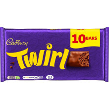 Cadbury Twirl Chocolate Bars, pack of 10 x 215g bars