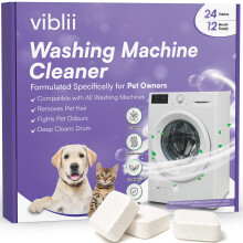 Enzyme Washing Machine Cleaner, Cat & Dog Hair, Odour, Deep Clean, 24 Pack