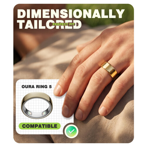 Seltureone 4 Pack TPU Ring Cover for Oura Ring 5 Only (Gold) 1