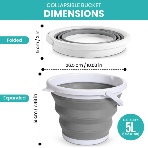 Collapsible Bucket for Cleaning - Folding Camping Bucket (5L) 1