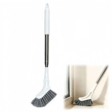 Scrub Clean Brush with Long Extendable Handle, Telescopic Corner Scrubber for Bathroom Shower with L-Shaped Head, Tile Grout Cleaner Brush for Bathro
