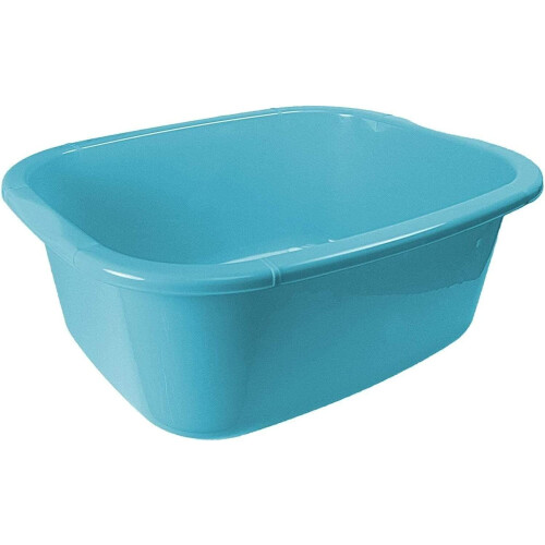 11 Litres Washing Up Bowl Rectangular Plastic Multi-Purpose Basin Mixing Sink Tidy Organizers (Sky Blue)