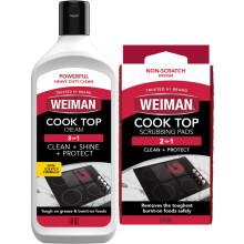 Weiman Ceramic and Glass Cooktop Cleaner, 283g, 3 Scrubbing Pads