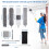 wlich 11 Pcs Feather Duster with Extension Pole, 15-84In Grey Cleaning Kit 2