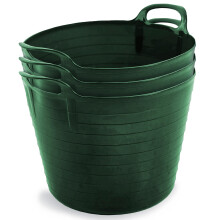 Neat Plastics 42L Flexi Tubs 3 Pack - Large Garden Tubs with Handles, Heavy Duty, Ideal Bath & Flexi Bucket, Durable Flexible Buckets for Home & Gard