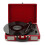 AVCOM Portable Bluetooth Suitcase Turntable with Speakers, Red 6