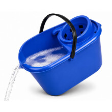 Abbey Plastic Mop Bucket with Wringer 12 Litre – Colour Coded Cleaning Floor Plastic Mop Bucket with Side Lip for Easy Pouring for General and Small