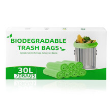 30L Biodegradable Bin Liners 70 Counts,8Gallon/30 Litre Food Waste Caddy Bags,Compostable Recycling Trash Bags