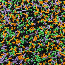 Halloween Mixed Sprinkles - 35g of Black, Green, Orange & Purple Cake Sprinkles Toppers Decorations, 100s 1000s Mini Balls Nonpareils Strands Spooky