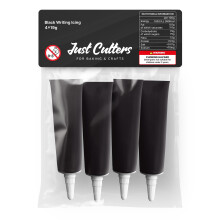 JUST CUTTERS Ready to Use Writing Icing Tubes, 19g, Instant Icing Pens for Cakes, Biscuits & Baking (Black)