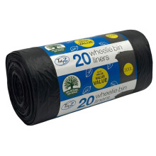 20 TidyZ Extra LARGE 300L Wheelie Bin Bags. Made from 100% Recycled plastic. Heavy Duty Black Wheelie Bin Liners. 18 microns. Fits all standard sized