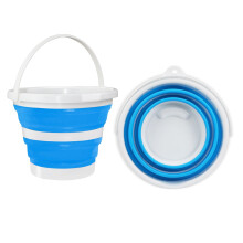 Hmfmdy Collapsible Bucket, 5LSilicone Foldable Water Bucket With Sturdy Handle, Space Saving Multi Purpose Bin, Portable Cleaning Fishing Camping Bas