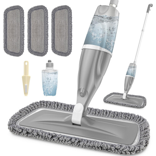 Spray Mops with 3 Washable Pads for Cleaning Floors - Microfibre Floor Mops