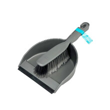 Addis Everyday Stiff Dustpan & Brush Set, built to last, MO, Plastic Nylon, Metallic Silver, One Size,519131