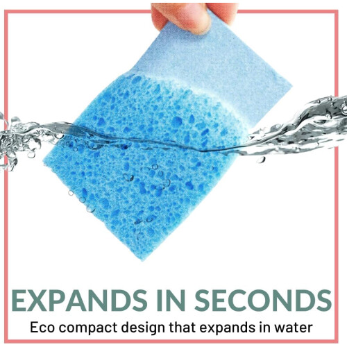 bioGo 30 Pack Compostable Pop-Up Sponges - Expanding, Non-Scratch, Plant-Based - Compostable - Pop Up Sponge - No Scratch 2