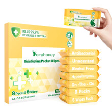 Dorahoney Mini Antibacterial Wet Wipes Travel Size, Pocket Hand Wipes, Alcohol Free, Hypoallergenic for Adults & Kids, Travel Essentials Small Pack M