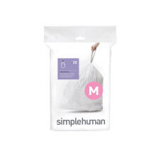 simplehuman CW0173 code M Custom Fit Bin Liners, White Plastic (Pack of 20 Liners)