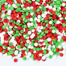 Edible Christmas Sprinkles,Red Green White Round Confetti Sprinkle for Cake