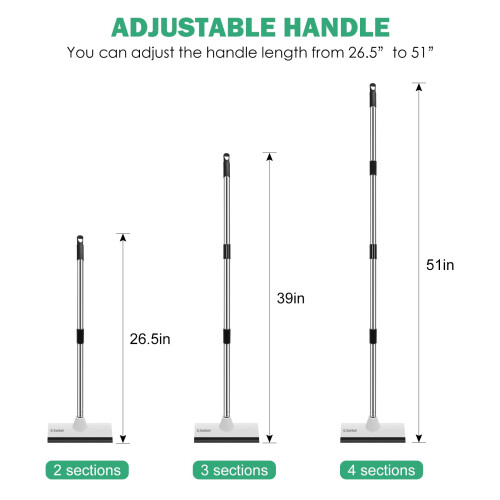 SetSail Floor Scrub Brush, 51-Inch Adjustable Long Handle Brush,Black White 1