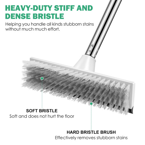 SetSail Floor Scrub Brush, 51-Inch Adjustable Long Handle Brush,Black White 2