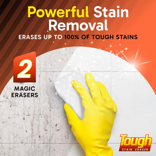 Tough Stain Eraser Sponges, 2 Pack Magic Cleaning Pads 2