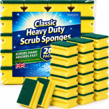 Classic Heavy Duty Scrub Sponges by Smith's | 20 Pack | Thick Scourers