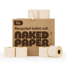 Naked Paper Unbleached Recycled Toilet Roll | 96 Rolls | Double Length