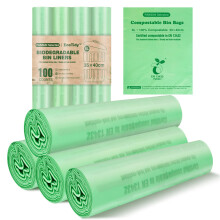 PANSUN Selected Compostable Food Waste Bags 100 Counts 6L Small Bin Bags