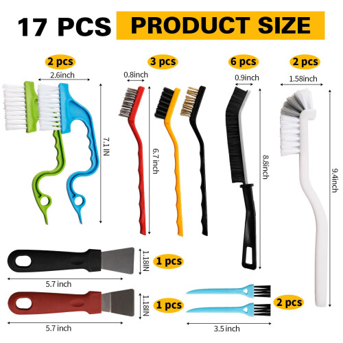NuoDunco 17 Pcs Crevice Cleaning Brushes for Small Spaces 1