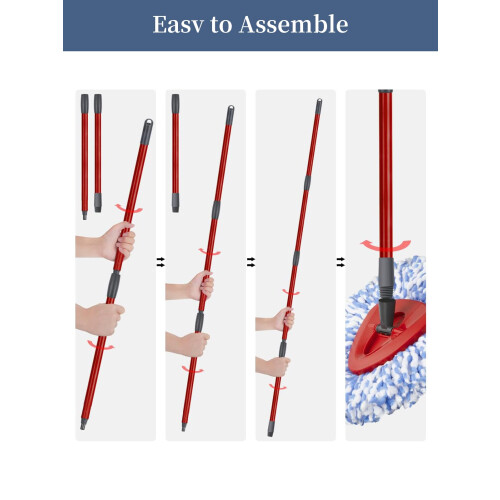 1 Pack Spin Mop Replacement Handle Fits Vileda EasyWring and Triangle Spin 2