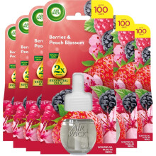 Air Wick Plug In Air Freshener Refill, Berries & Peach Blossom, 6 x 19ml