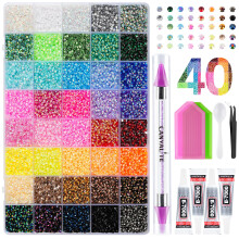 Canvalite 40 Colors Bedazzling Kit, 35000 Pcs 3mm Resin Jelly Rhinestones